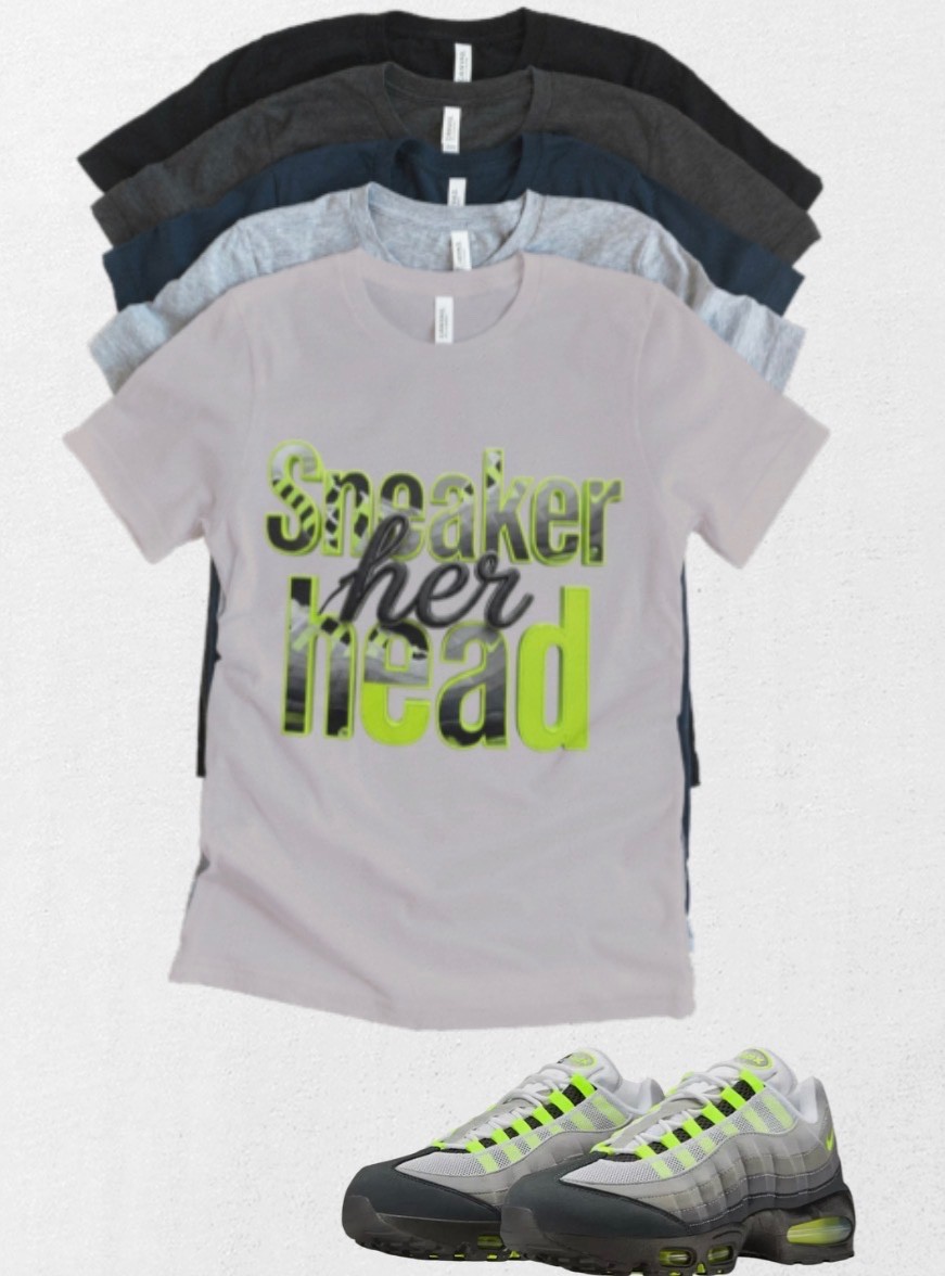 Custom Tshirt OG Air Max 95 OG Neon Sneaker HER Matching T-Shirt Sneakerhead LE gallery