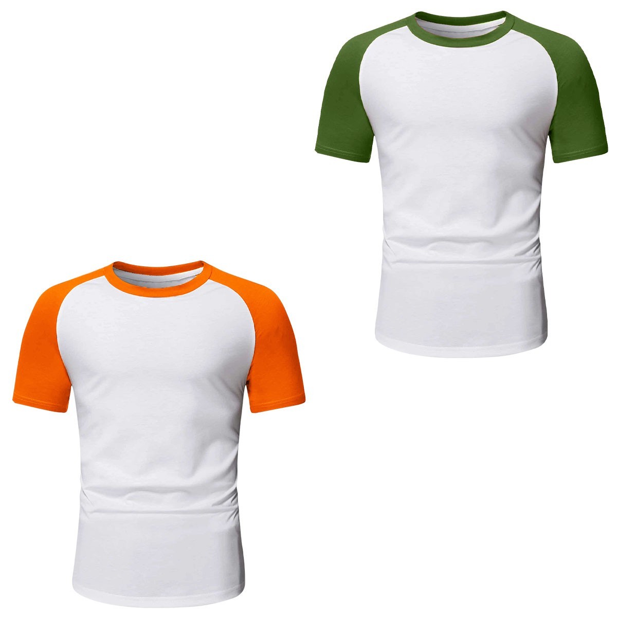 Mens Short Sleeve T Shirt Raglan FOLT Contrast Baseball 100% Cotton New Tee Tops gallery