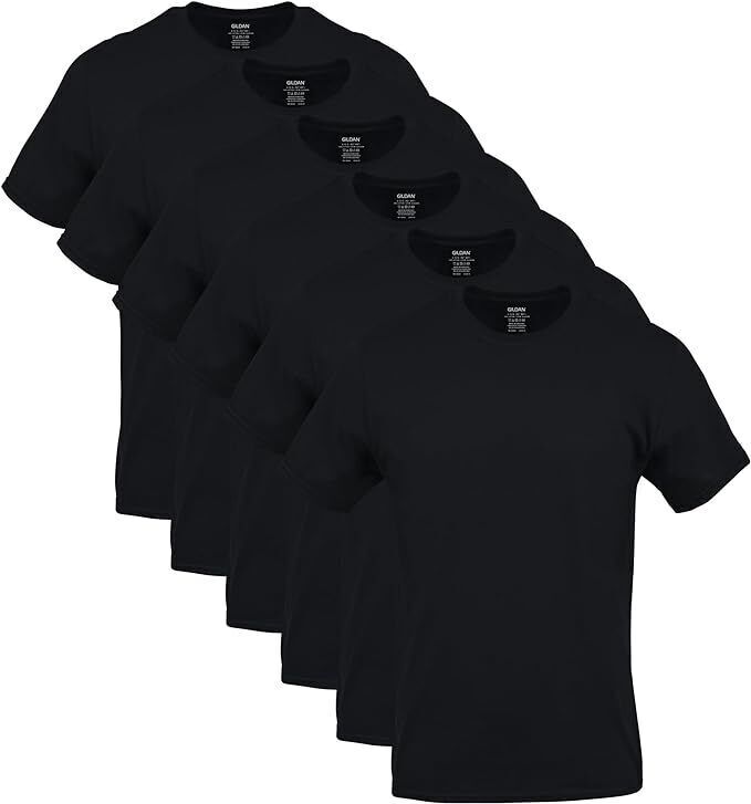 Gildan (6-pack) Black Solid Ultra Cotton Short Sleeve Blank Tee T-Shirt S-XL gallery