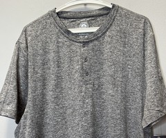 Flag & Anthem Madeflex Performance Henley T Shirt Size XL Heather Gray