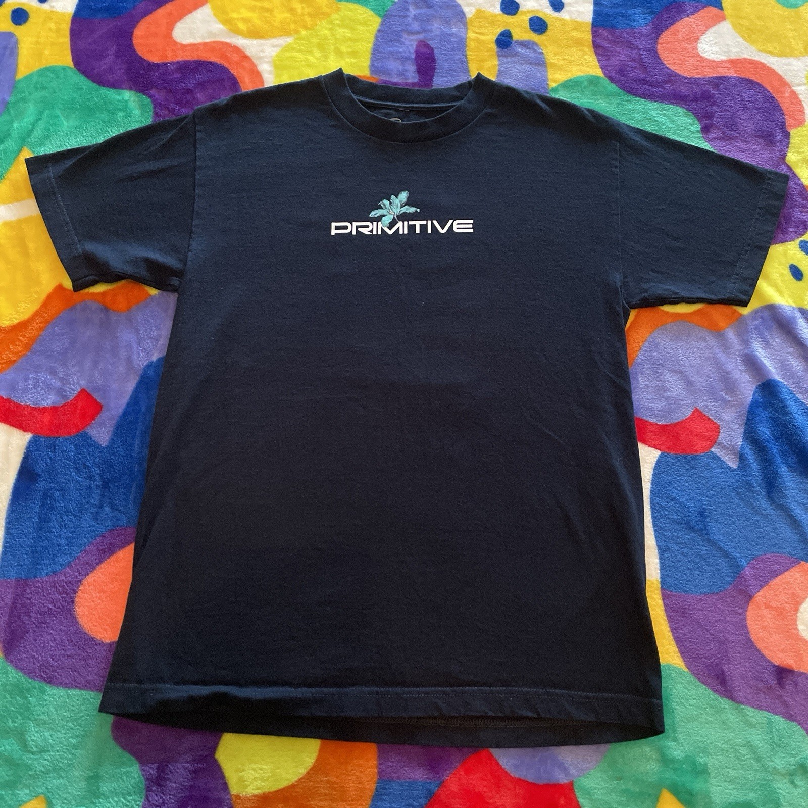 Primitive Apparel T-Shirt Men’s Medium Black Skateboarding Streetwear Floral Art gallery