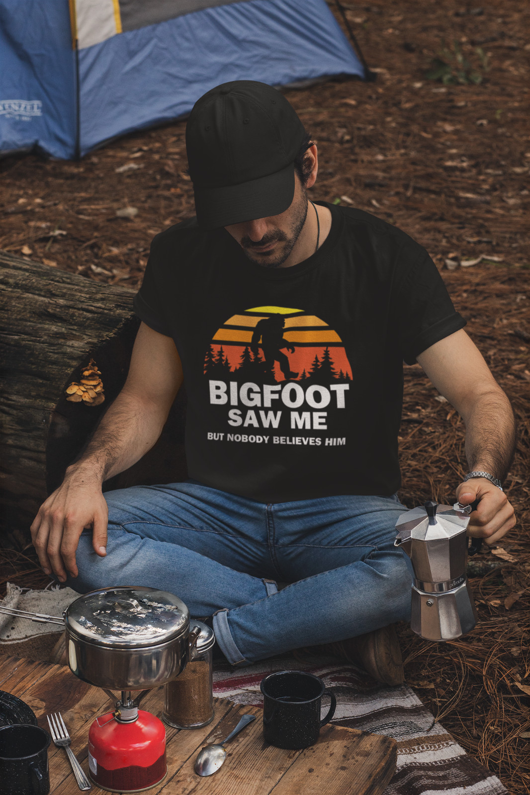 Bigfoot Saw Me But Nobody Believes Him T-Shirt Camping Shirts Sasquatch Hiking gallery