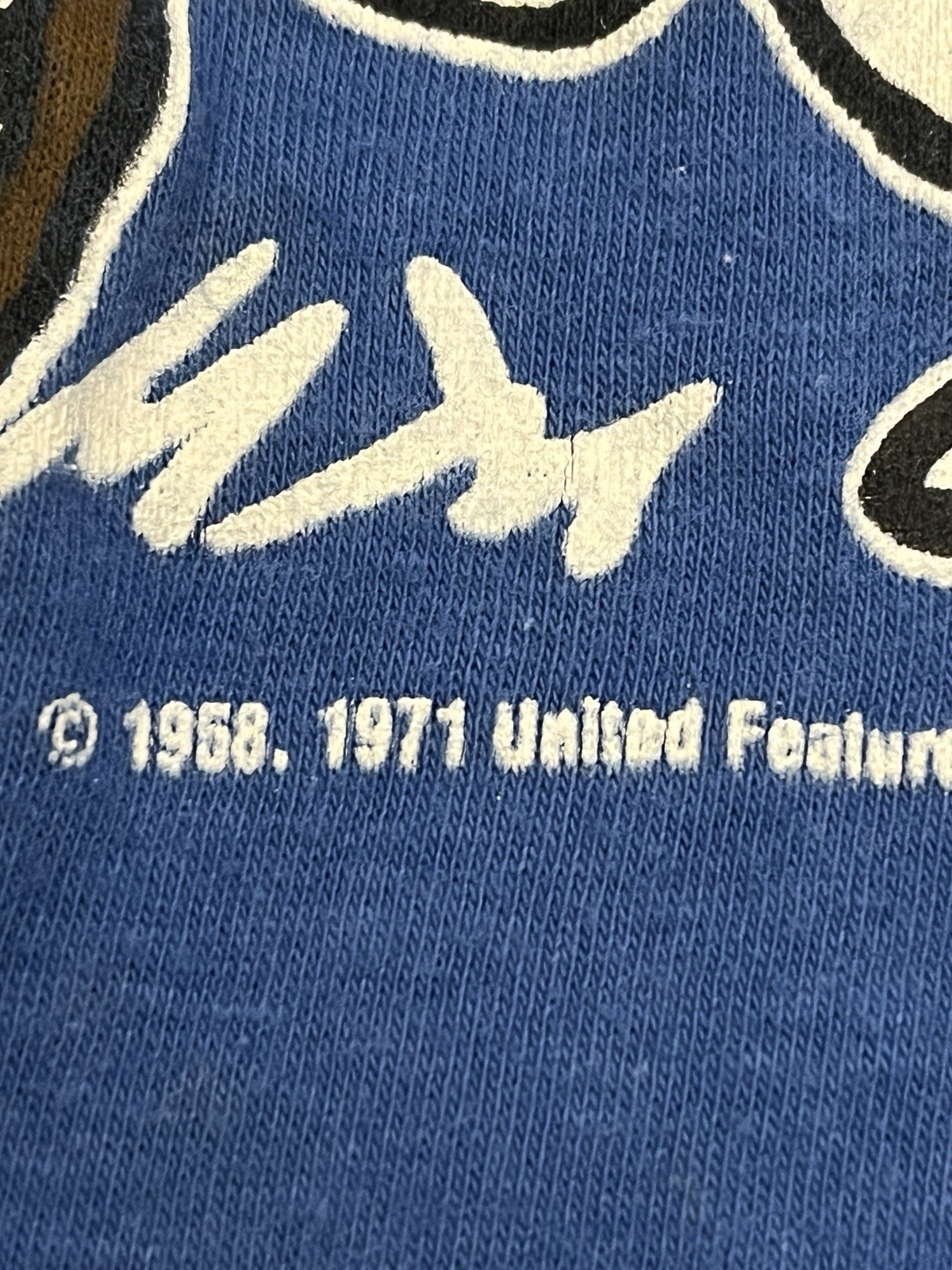 ARTEX Vintage Snoopy Rams Blue Graphic Short Sleeve Tee Shirt 1971 Medium *read* gallery