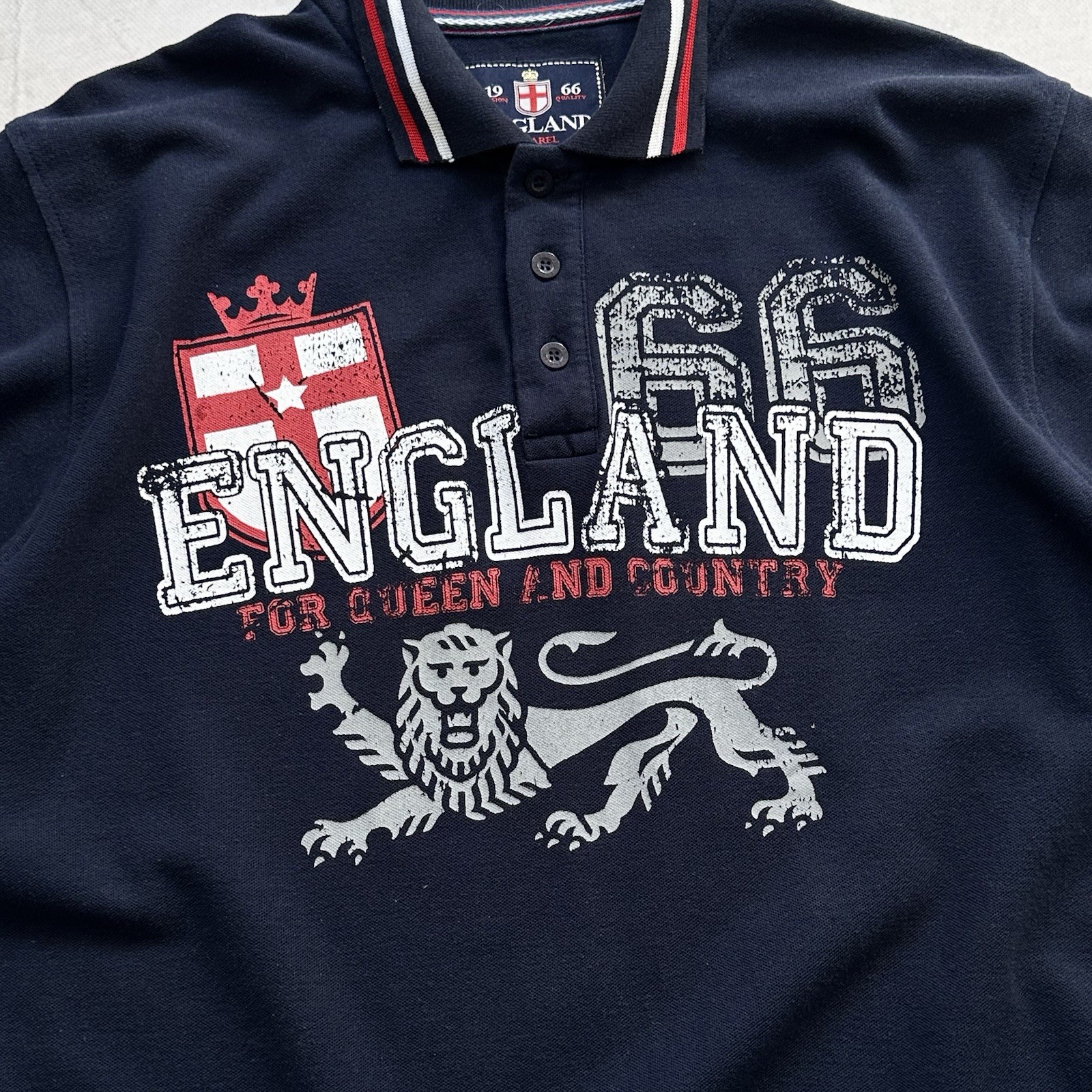 Y2K England Lion British Flag T Shirt Polo Hysteric Glamour Galliano Style gallery