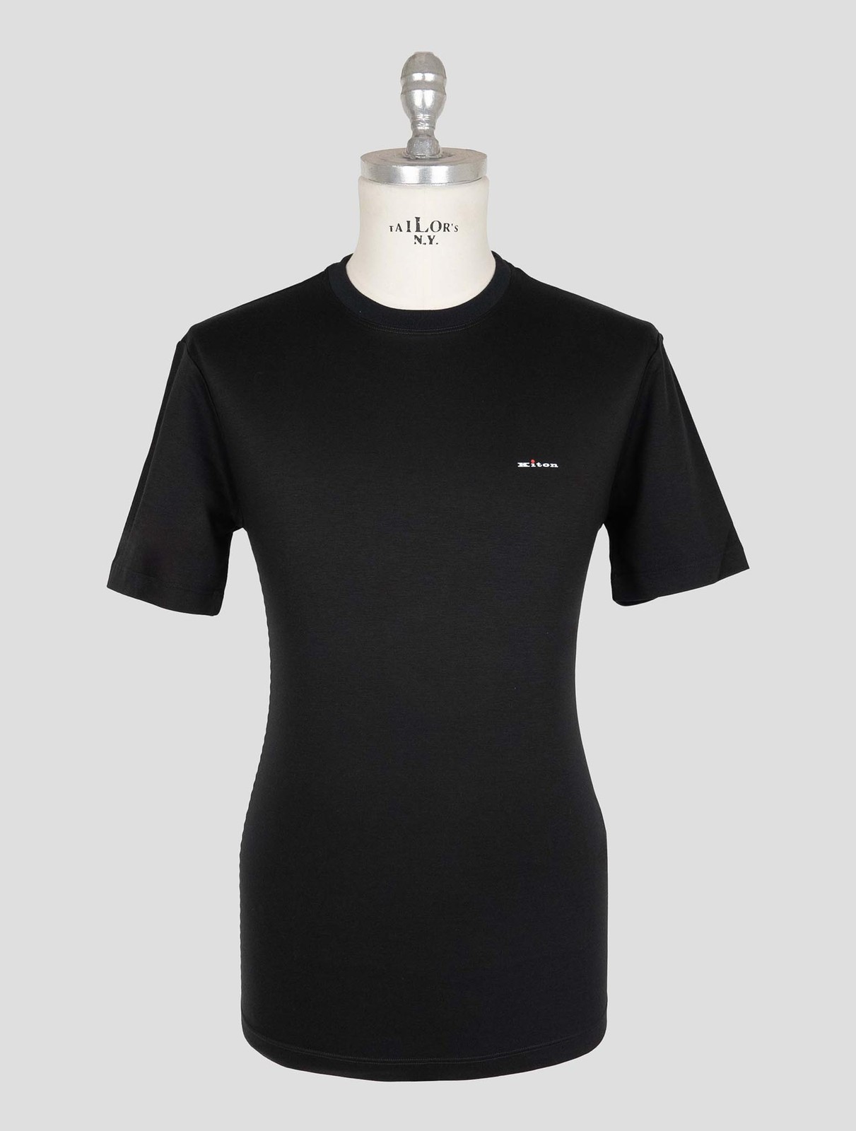 NEW KITON BLACK COTTON T-SHIRT EU 56 - US 46 - 2XL KMZ59 gallery