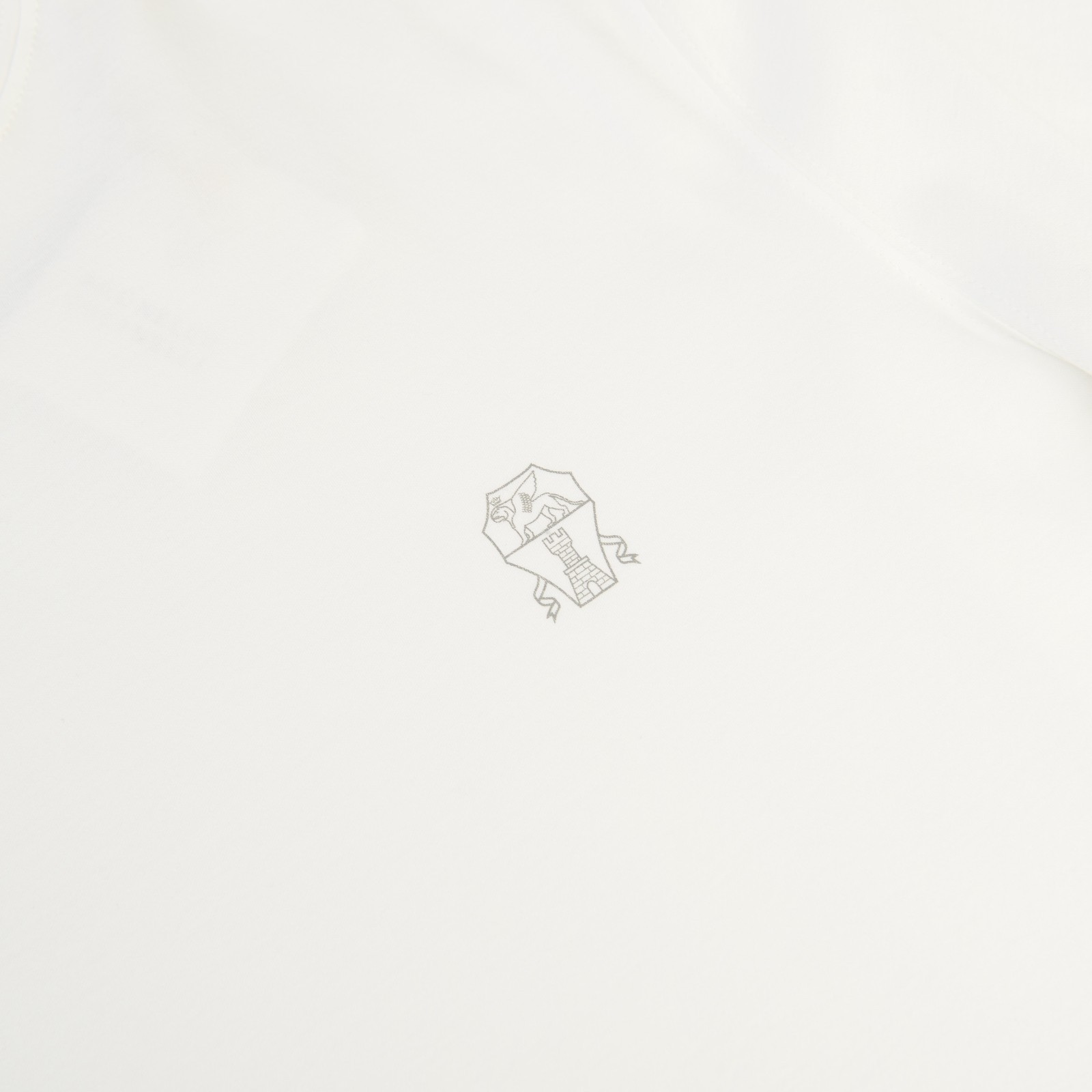 BRUNELLO CUCINELLI 650$ Crewneck Tshirt With Logo Print - White Cotton Jersey gallery