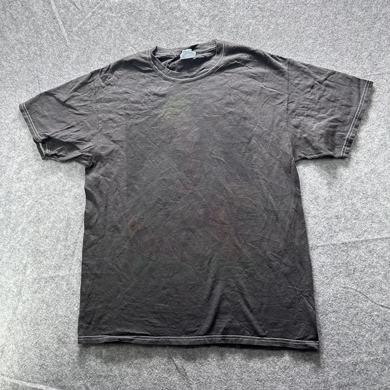 Port Company Shirt Mens M Black Crewneck T-Shirt Cotton Contrasting Trim gallery
