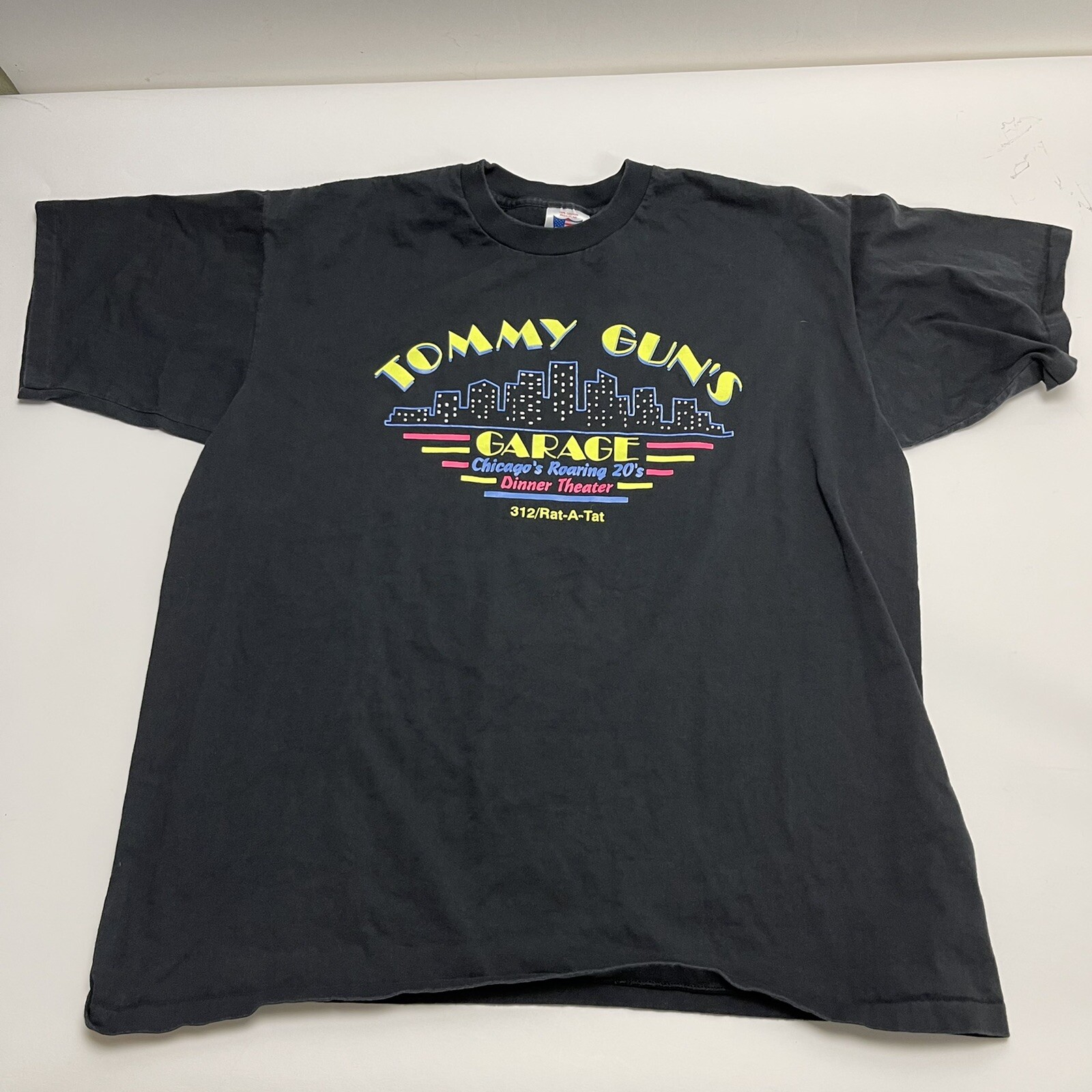 Vintage Tommy Guns Garage 20's Dinner Theater Las Vegas Black T Shirt Mens XL gallery
