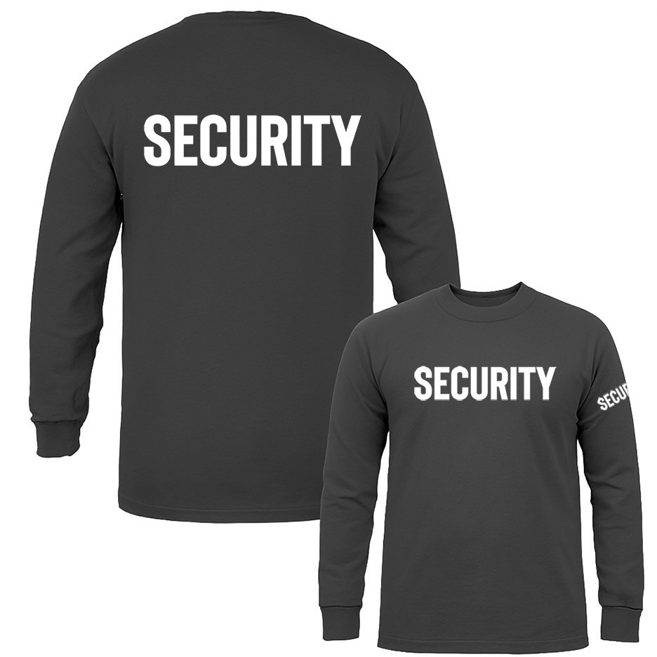 “Security” Size S-3XL Front/Back Event Staff Uniform Long Sleeve T-Shirt