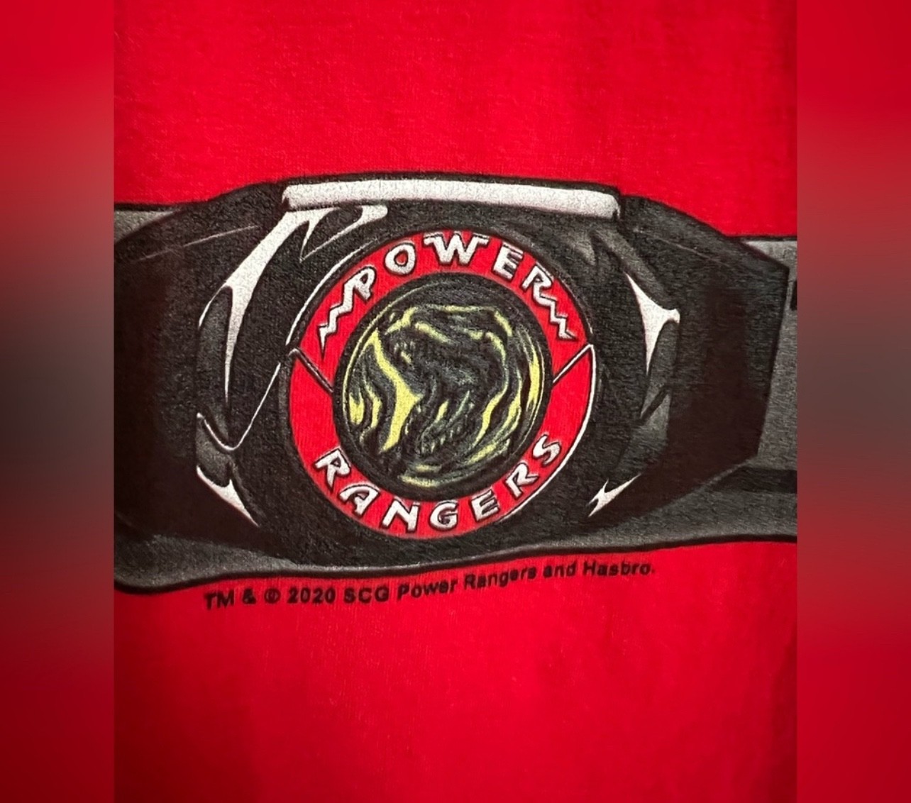 Hasbro Port & Company Cosplay Red Power Ranger Short Sleeve T-Shirt Size XL gallery