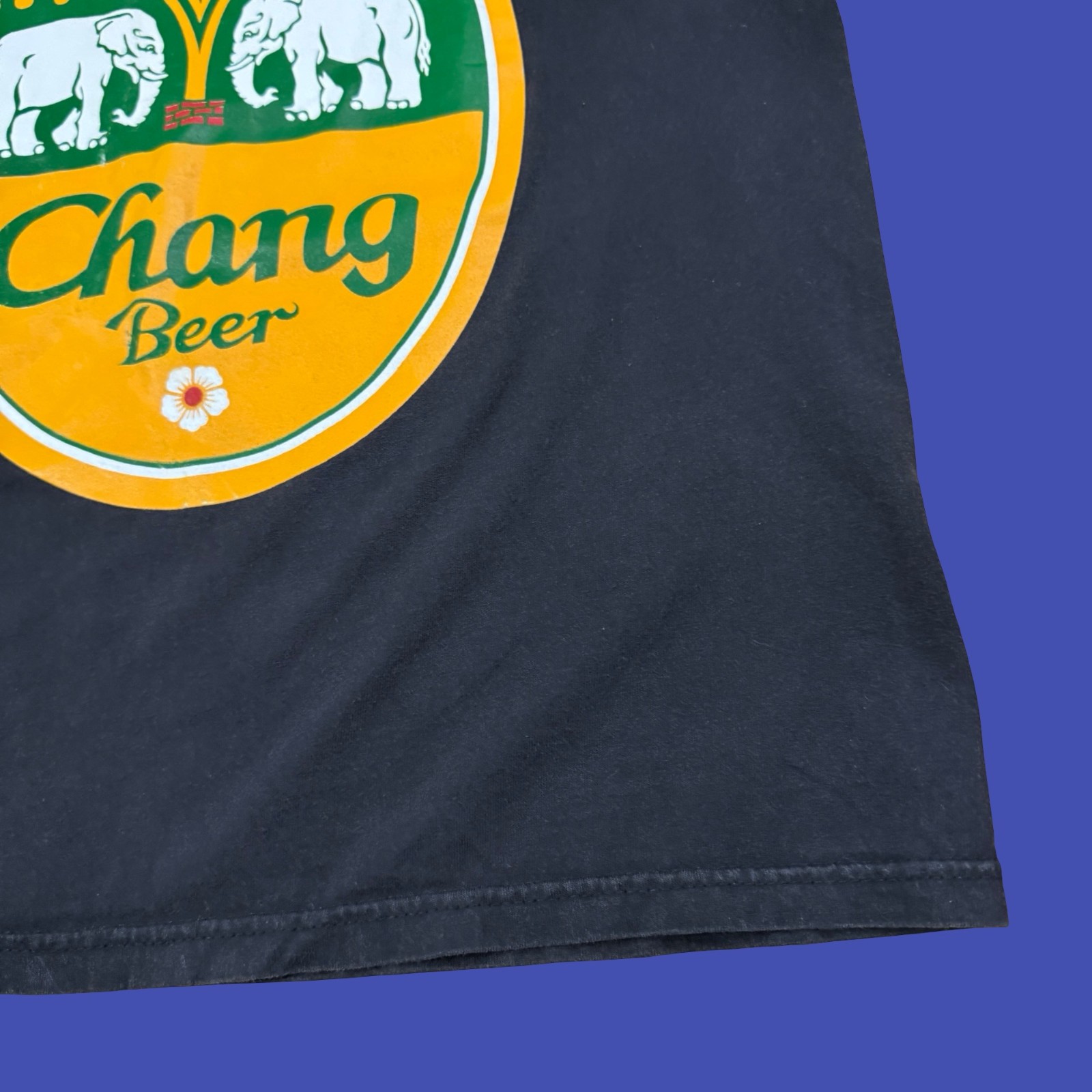Chang Beer T Shirt L Black Yellow Elephant Tree Thailand Lager Logo Graphic gallery