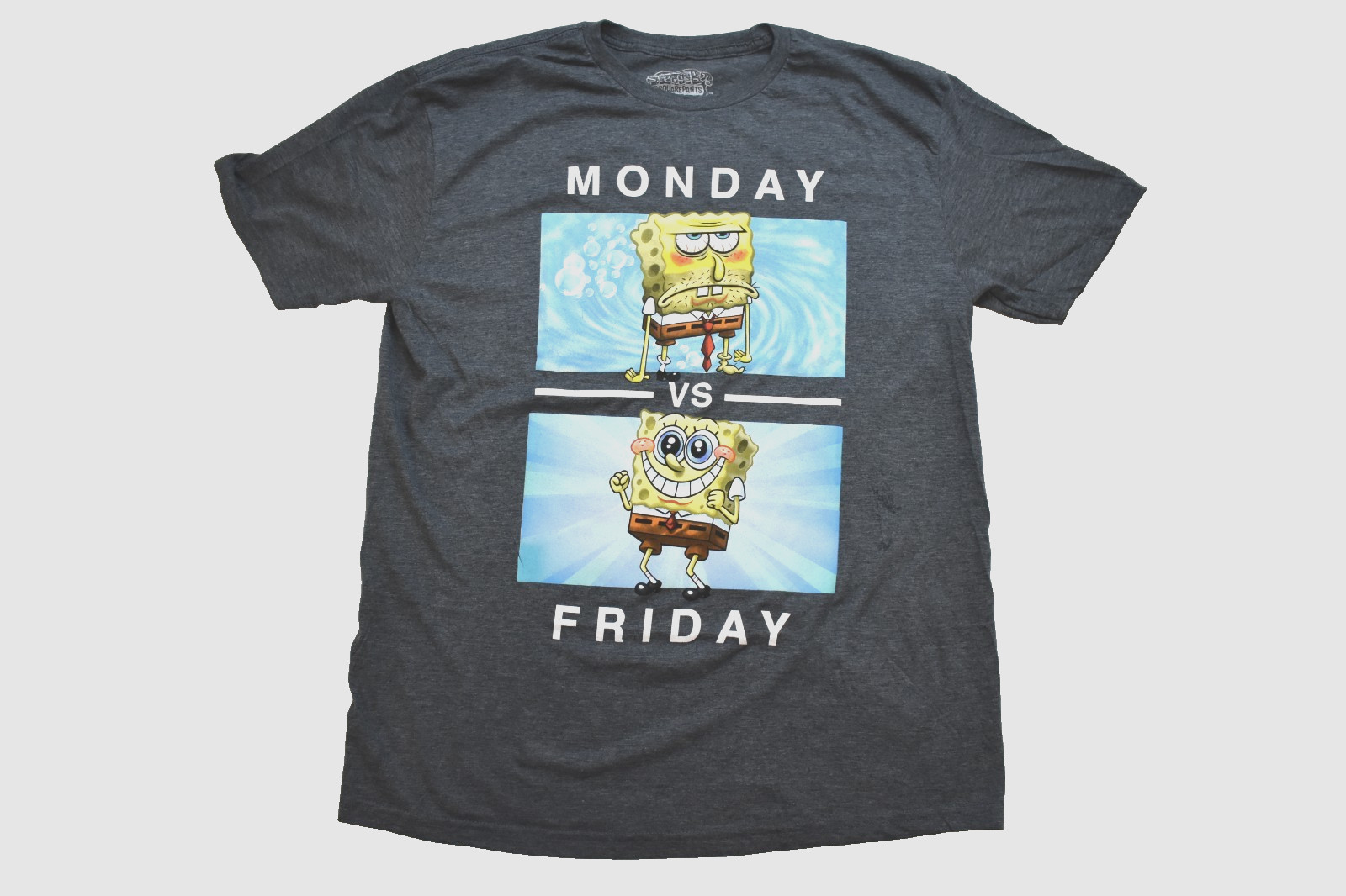 SpongeBob SquarePants Monday vs Friday Mens Funny Meme Shirt New Large gallery