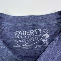 Faherty Shirt Mens Medium Blue Cloud Cotton Long Sleeve Henley Soft Stretch