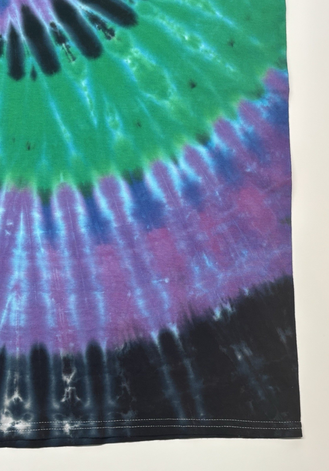 Tie Dye Swirl Adult Unisex T-Shirt Size XL Hand Dyed Multicolor Long Length Tee gallery