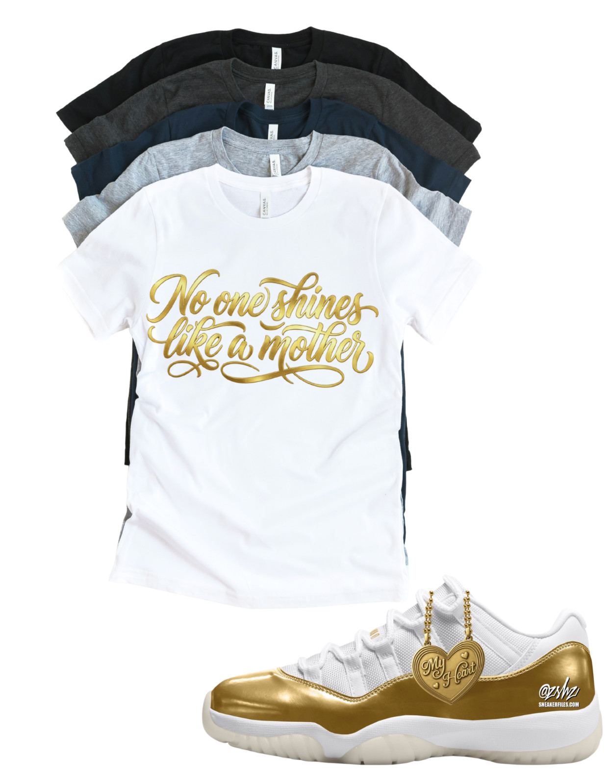 Jordan 11 Low WMNS "Mother's Day" No one Shines Matching T-Shirt Custom Sneaker gallery