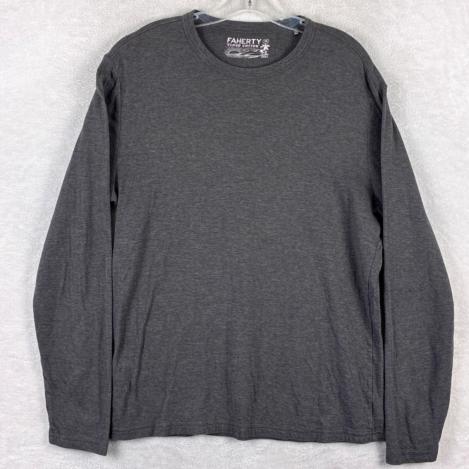 Faherty TShirt Mens M Gray Cloud Cotton Preppy Classic Long Sleeve Huckberry