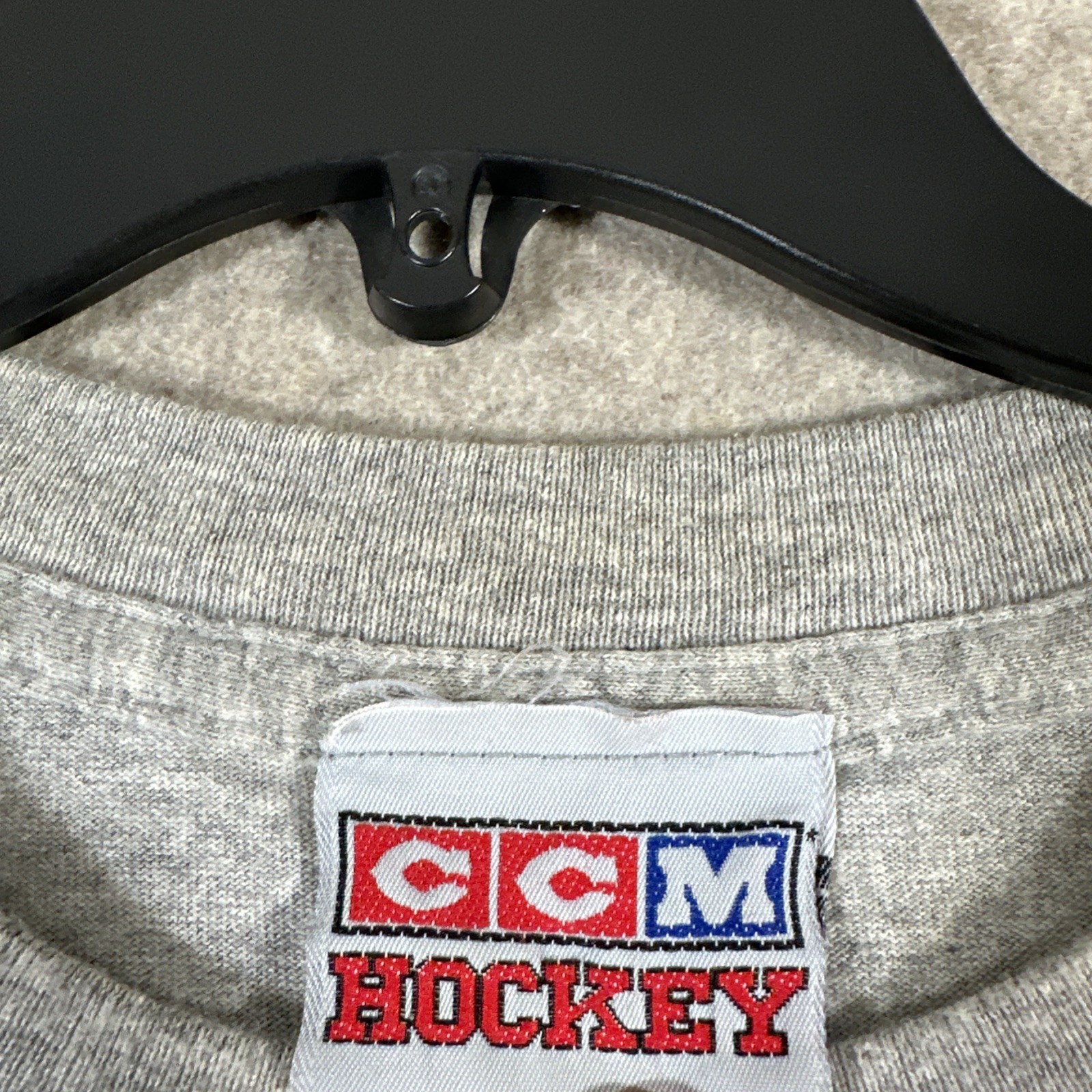 Vintage 90’s Skokie Hockey T-Shirt XL Gray CCM Shorts Sleeve (Stains) gallery