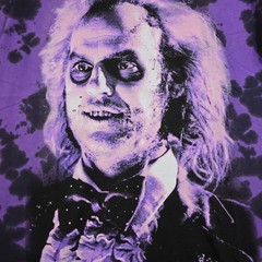 Beetlejuice Tie Dye Shirt Mens Large L Purple Distressed Classic Movie Retro NWD
