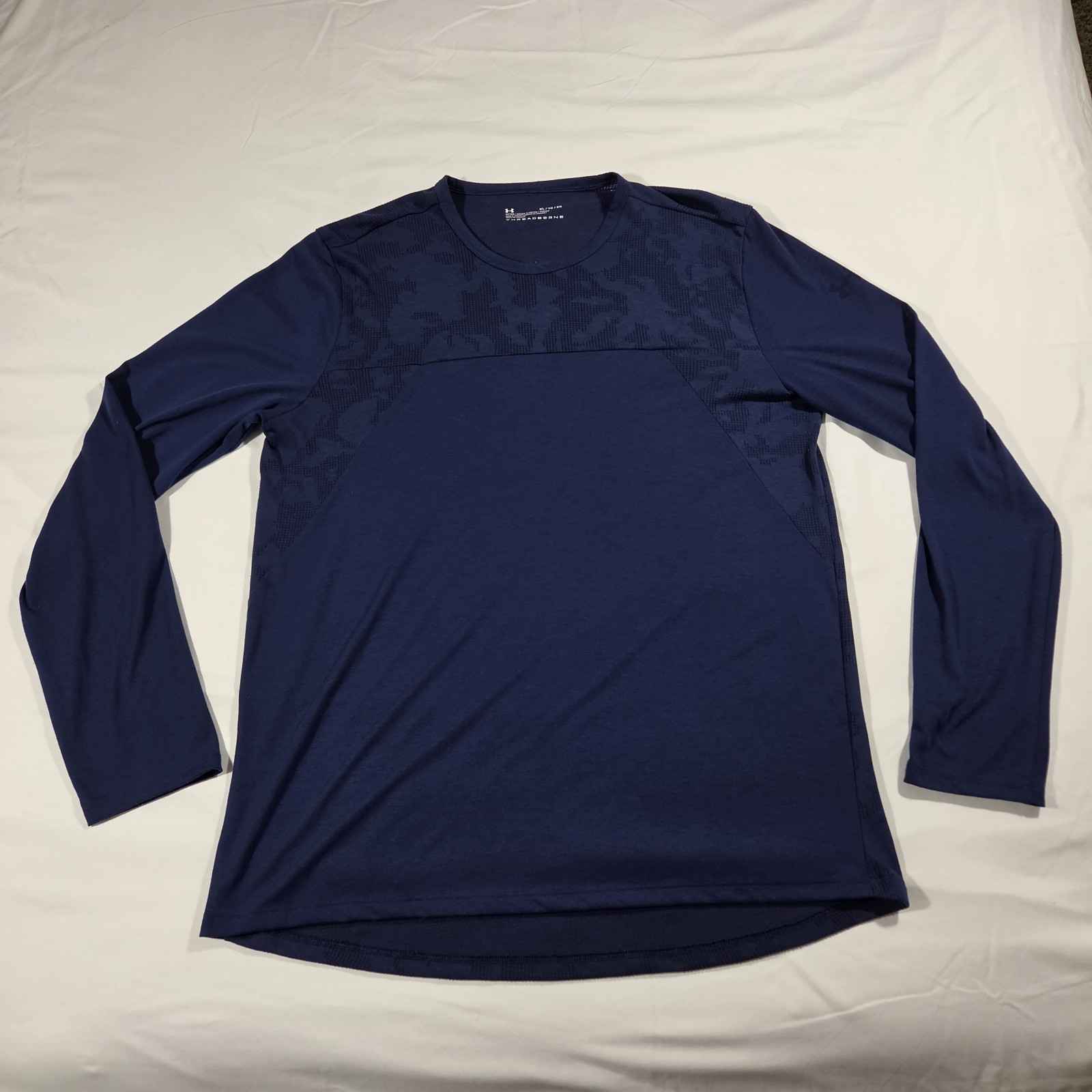 Under Armour Men’s Threadborne Long Sleeve Shirt Fitted Blue Long Sleeve Size XL