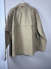 Woolrich Men’s L Khaki Mesh Lined Fishing Shirt NWT Button Down Outdoor Tan