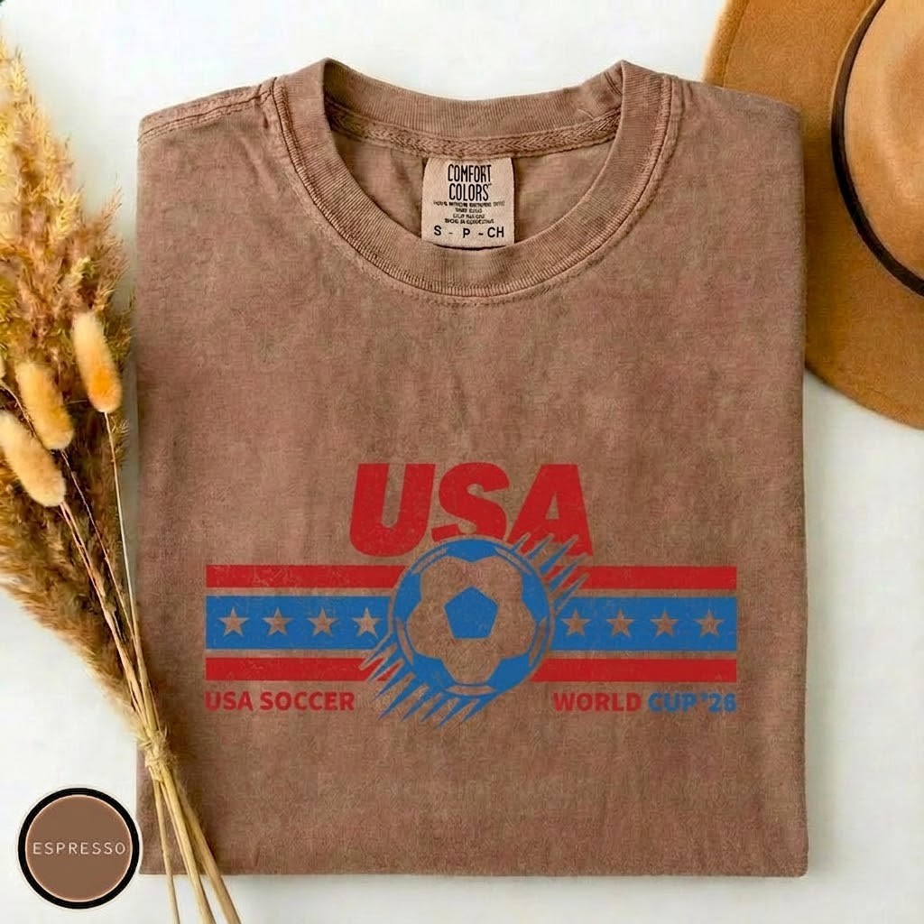 Vintage USA Soccer World 26 T-Shirt, USA Football Fan Shirt gallery