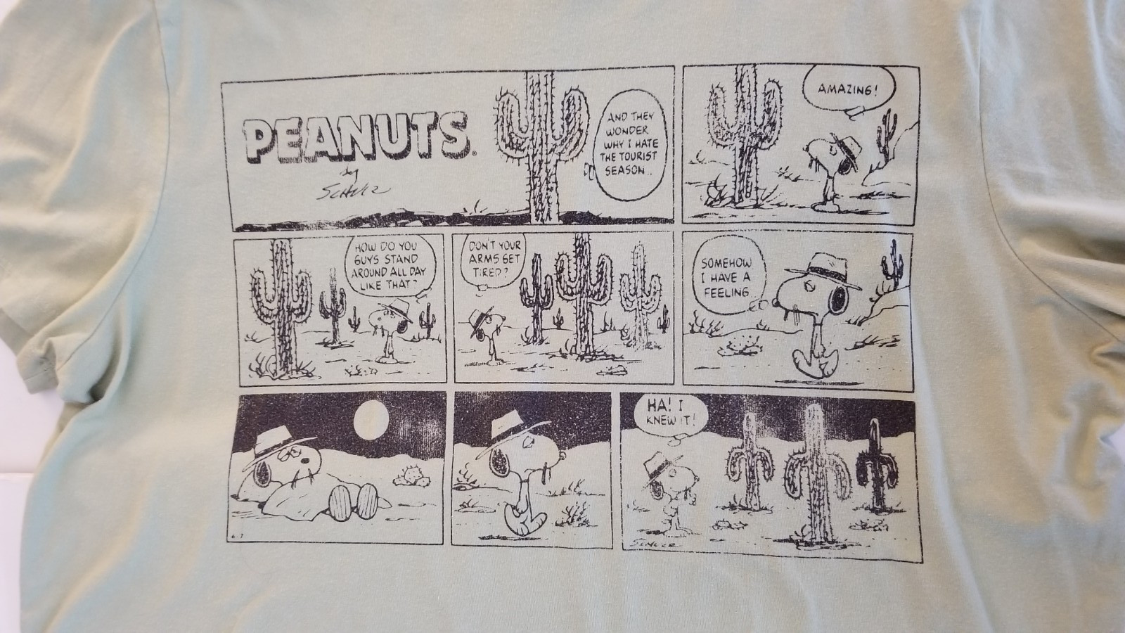 Charlie Brown & Peanuts TEE shirt , Men, XL. Green. Pre-washed. gallery