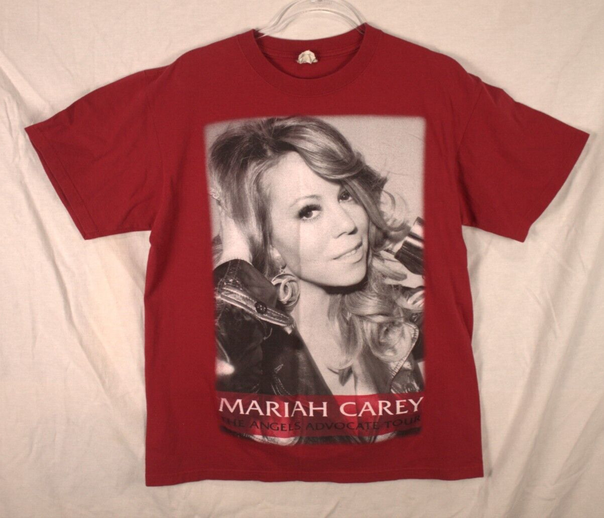 Mariah Carey The Angels Advocate Tour Red Short Sleeve T-Shirt Size Large.