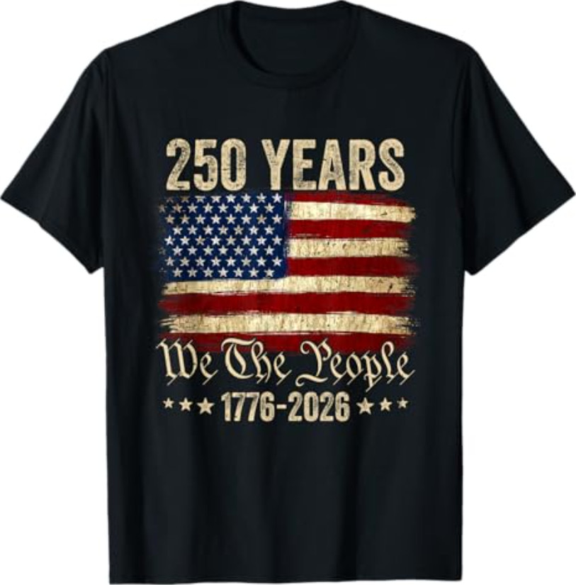American Flag 250th Anniversary 1776 2026 4th of July T-Shirt