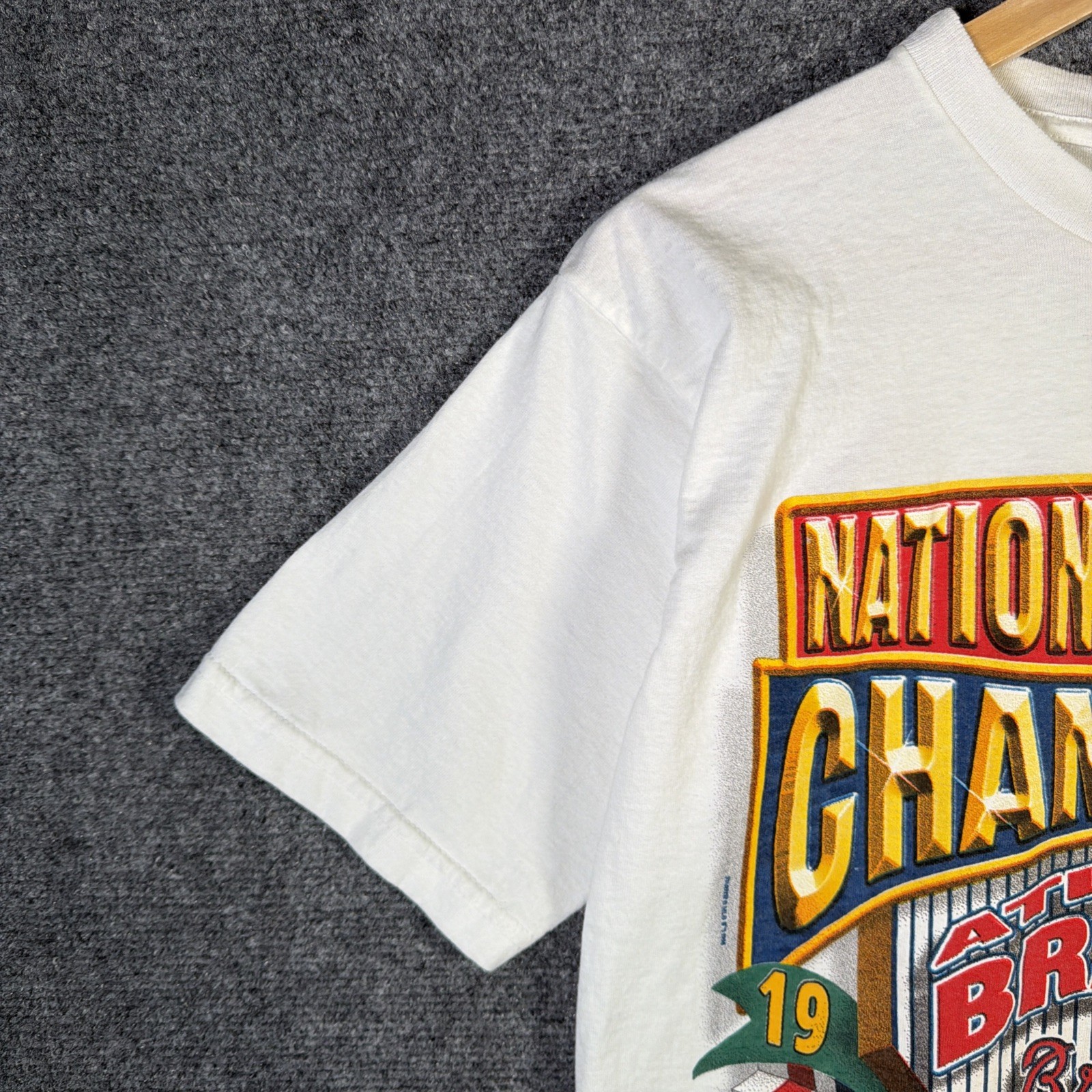 Vintage Atlanra Braves Shirt Adult Small White 90s World Series 1996 Starter USA gallery