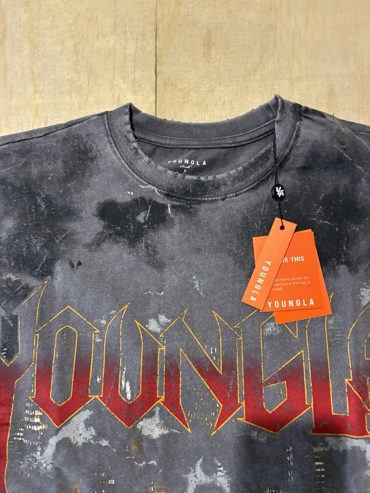 YoungLA Men 100% Cotton Tank Grey Wash Dark Night Graphic Cutoff Small gallery