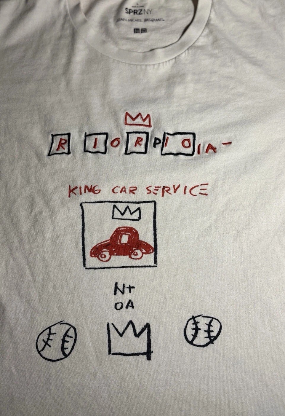 SPRZ NY x Jean-Michel Basquiat King Car Service Tee T Shirt Mens L White gallery