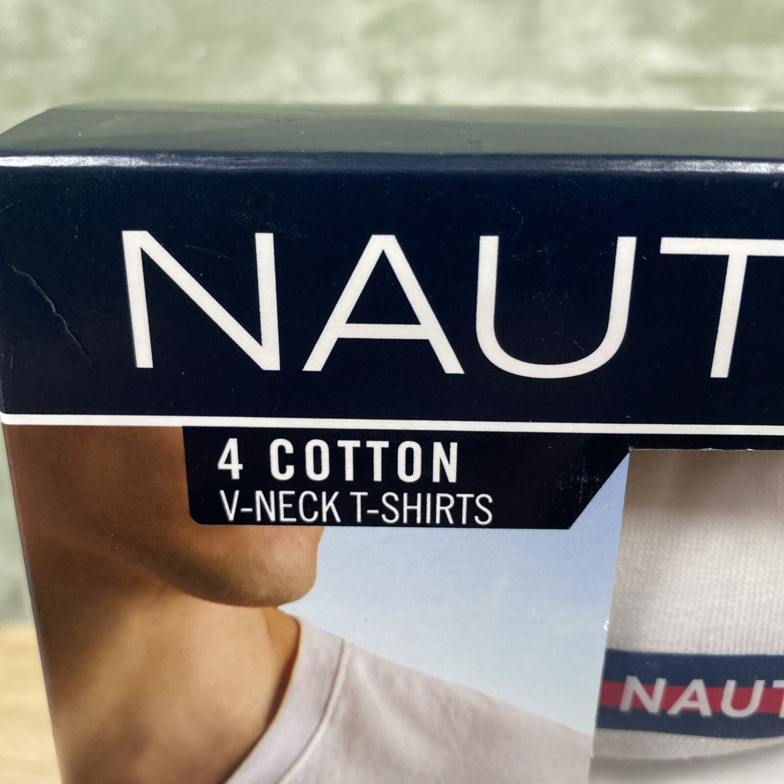 Nautica V-Neck T-Shirts Men's S 34-36 White Cotton Limited Edition 4 Pack NWT gallery
