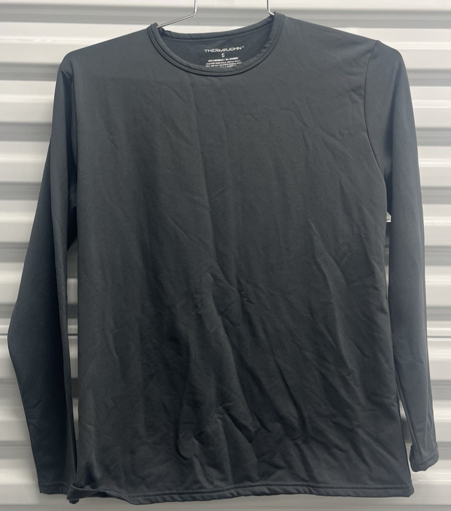 ThermaJohn Long Sleeve Shirt Men’s Small Top Gray Polyester Fleece Lined Thermal