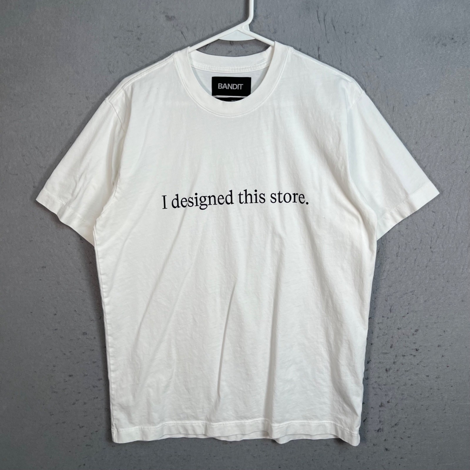 Bandit Running Mens Small White Graphic T-Shirt I Designed This Store New York