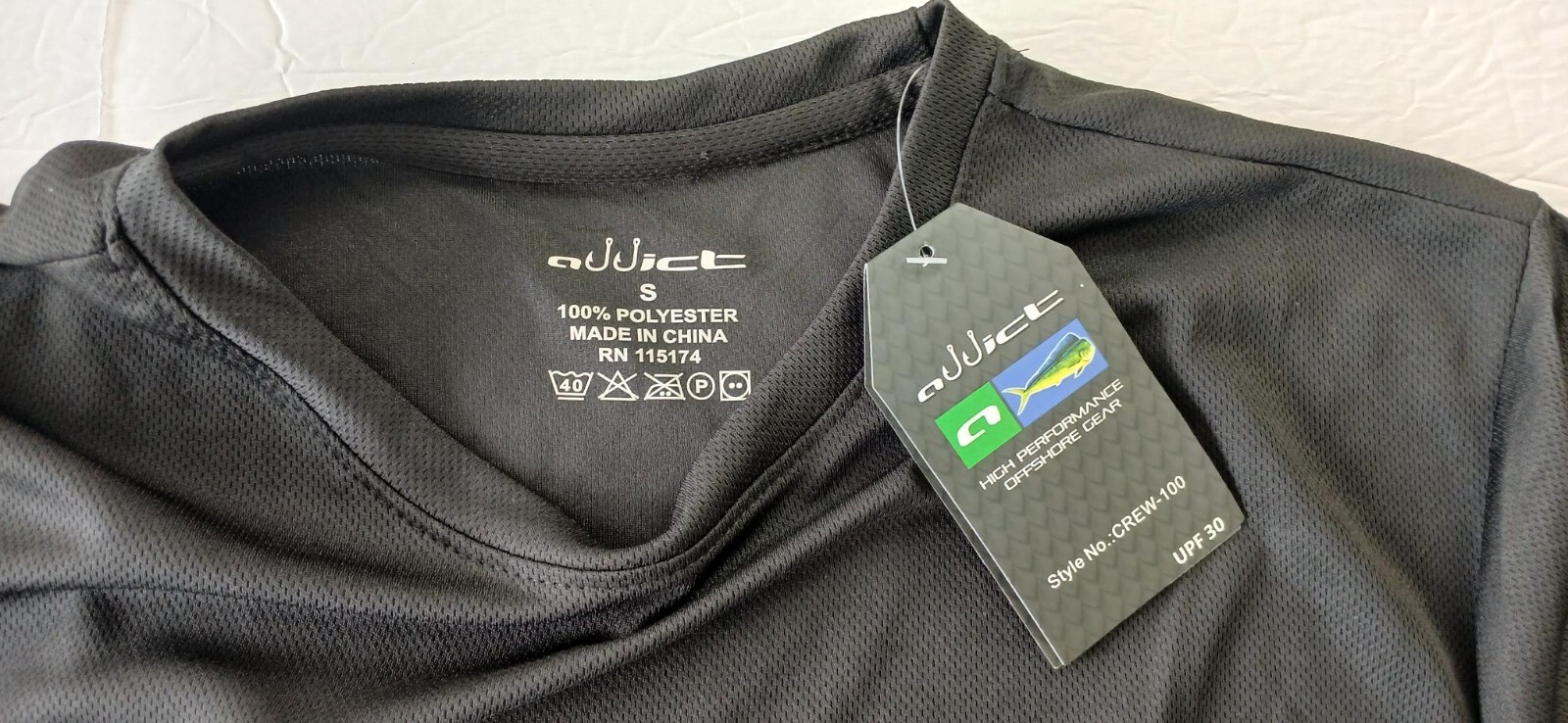 Addict Men's High Performance Offshore Gear UPF30 Black T-Shirt Puerto Rico Logo gallery