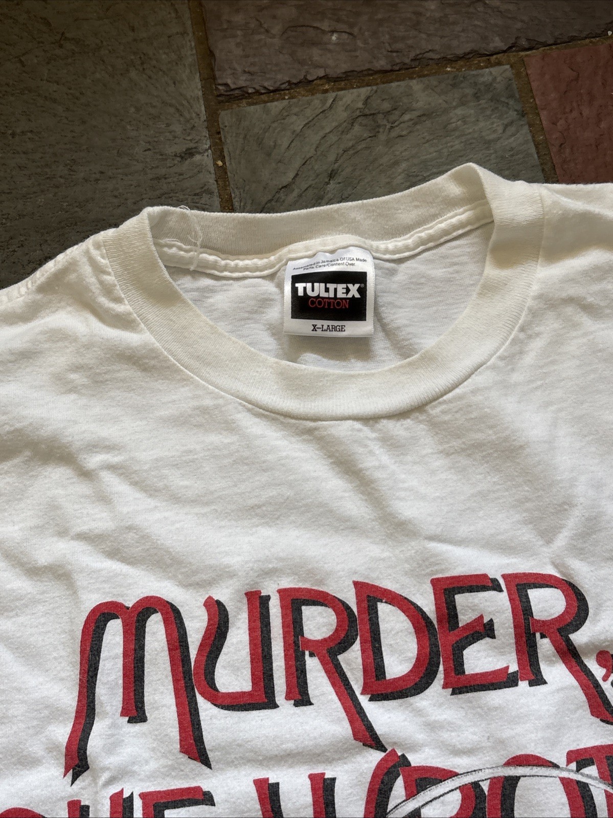Vintage 1994 Tultex White Murder She Wrote Rare T Shirt Extra Large XL Fast S/H gallery