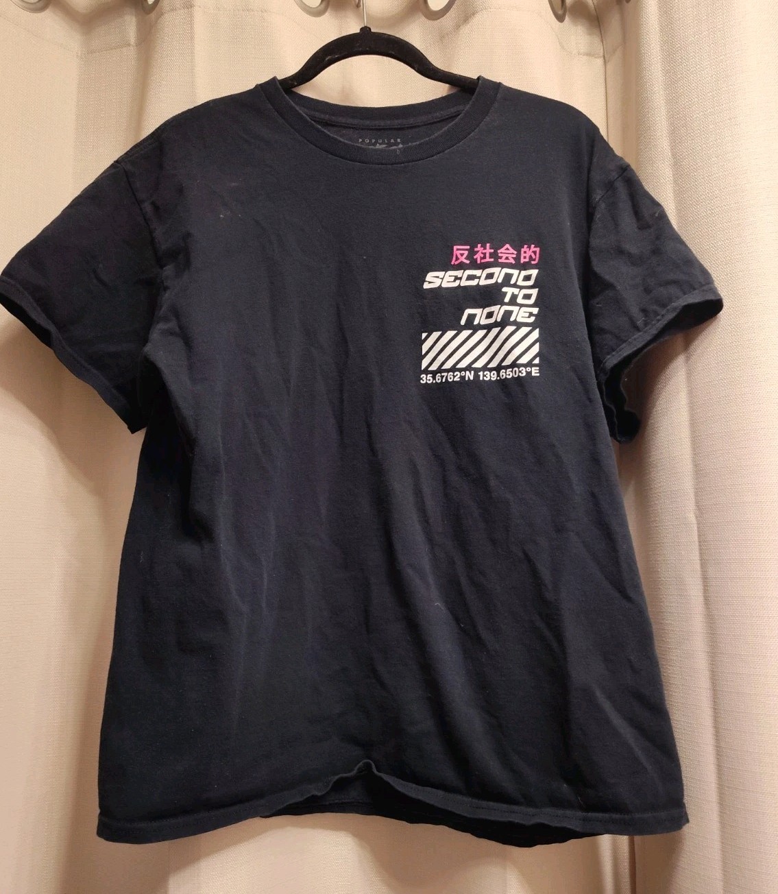 Popular Poison Second To None Black Graphic Tee with Blue,Pink,White Print Tokyo gallery