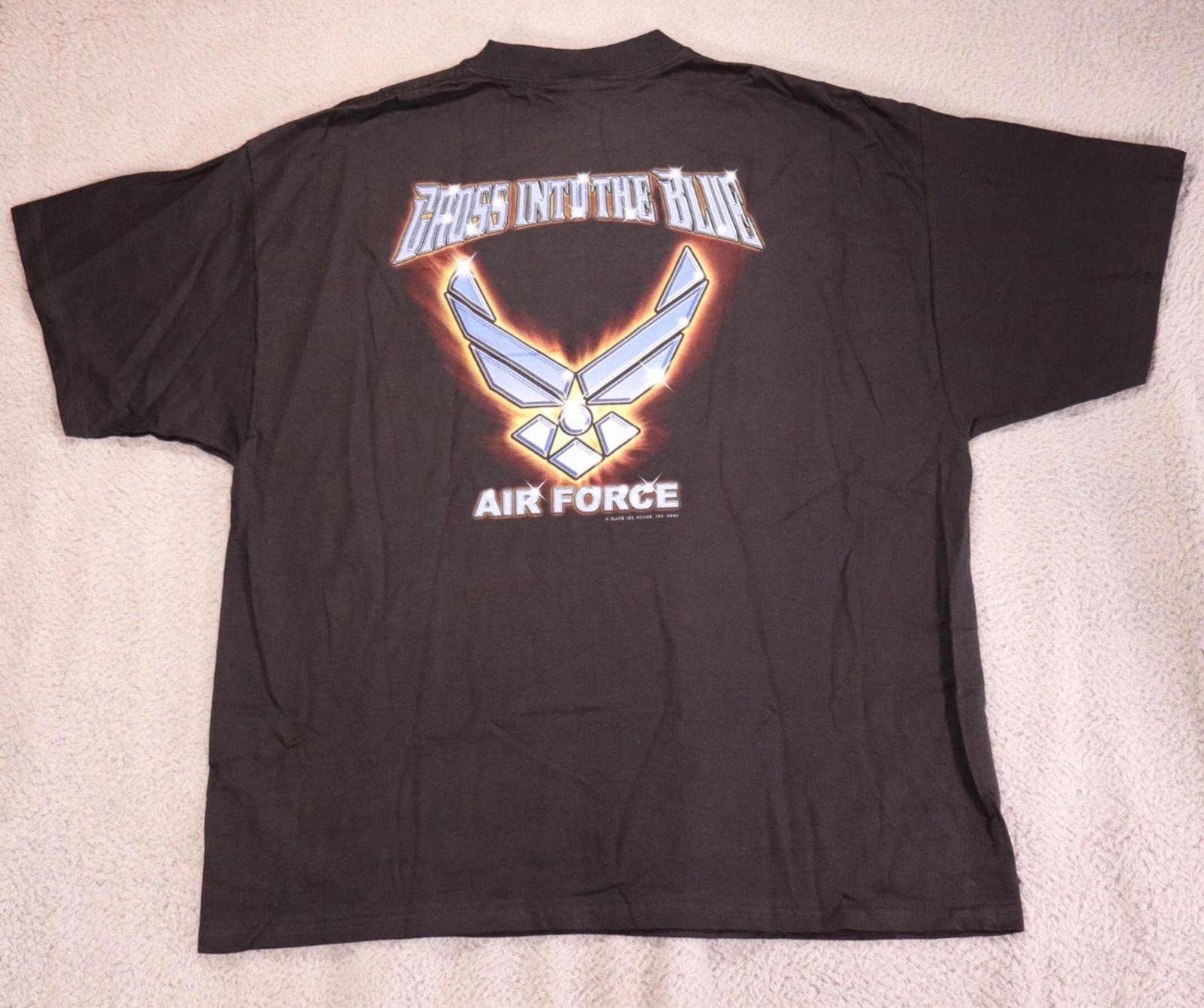 US Air Force Cross Into The Blue Shirt 2XL Black vtg 05 NWT gallery