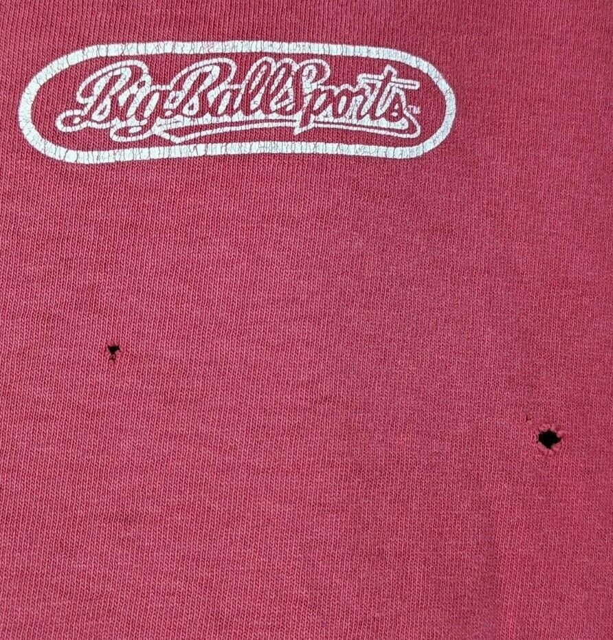 Big Ball Sports Baseball Vintage 90s Tshirt Red Size XL Made In USA gallery