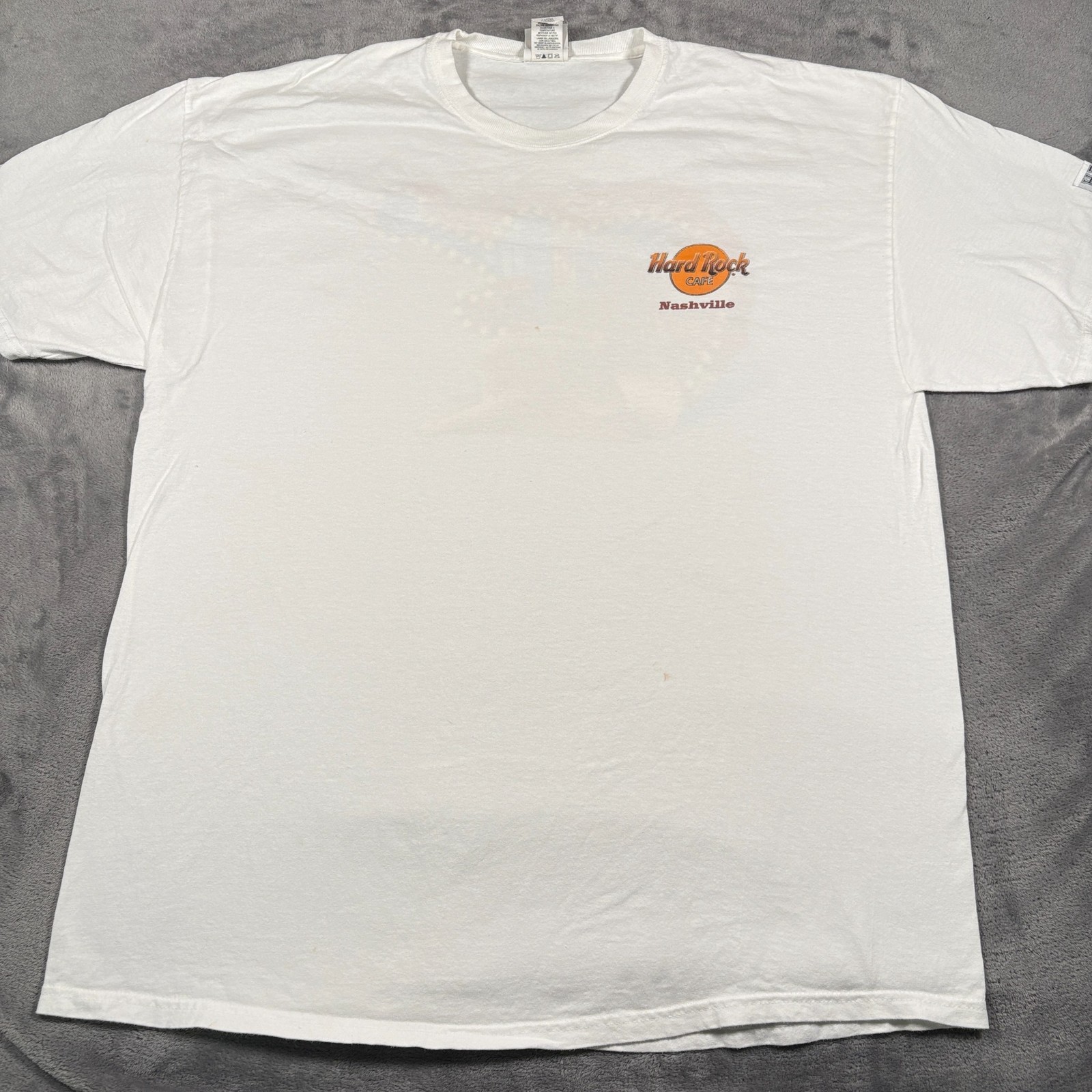 Vintage 90s Hard Rock Cafe Nashville T-Shirt Mens XL White Guitar Graphic Casual gallery