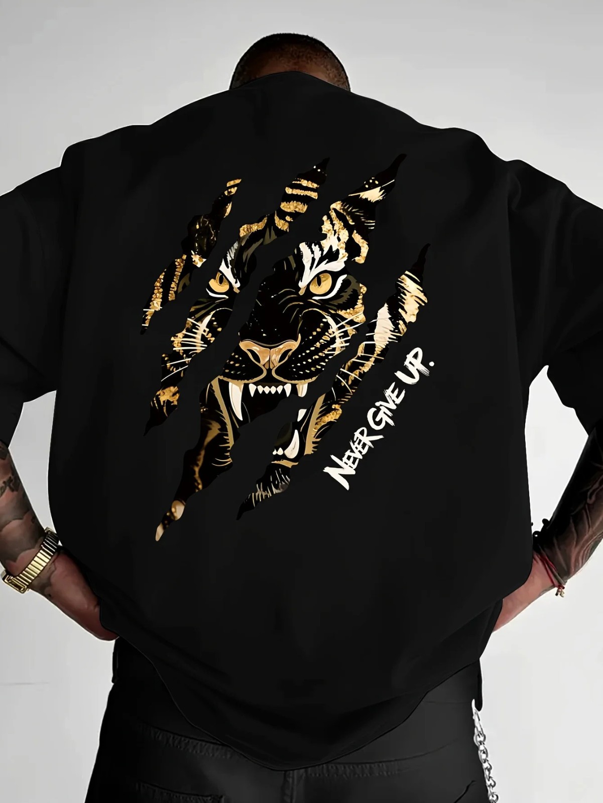 Tiger Print 100% Cotton Men Woment Oversized T-shirt Summer Fashion Streetwear