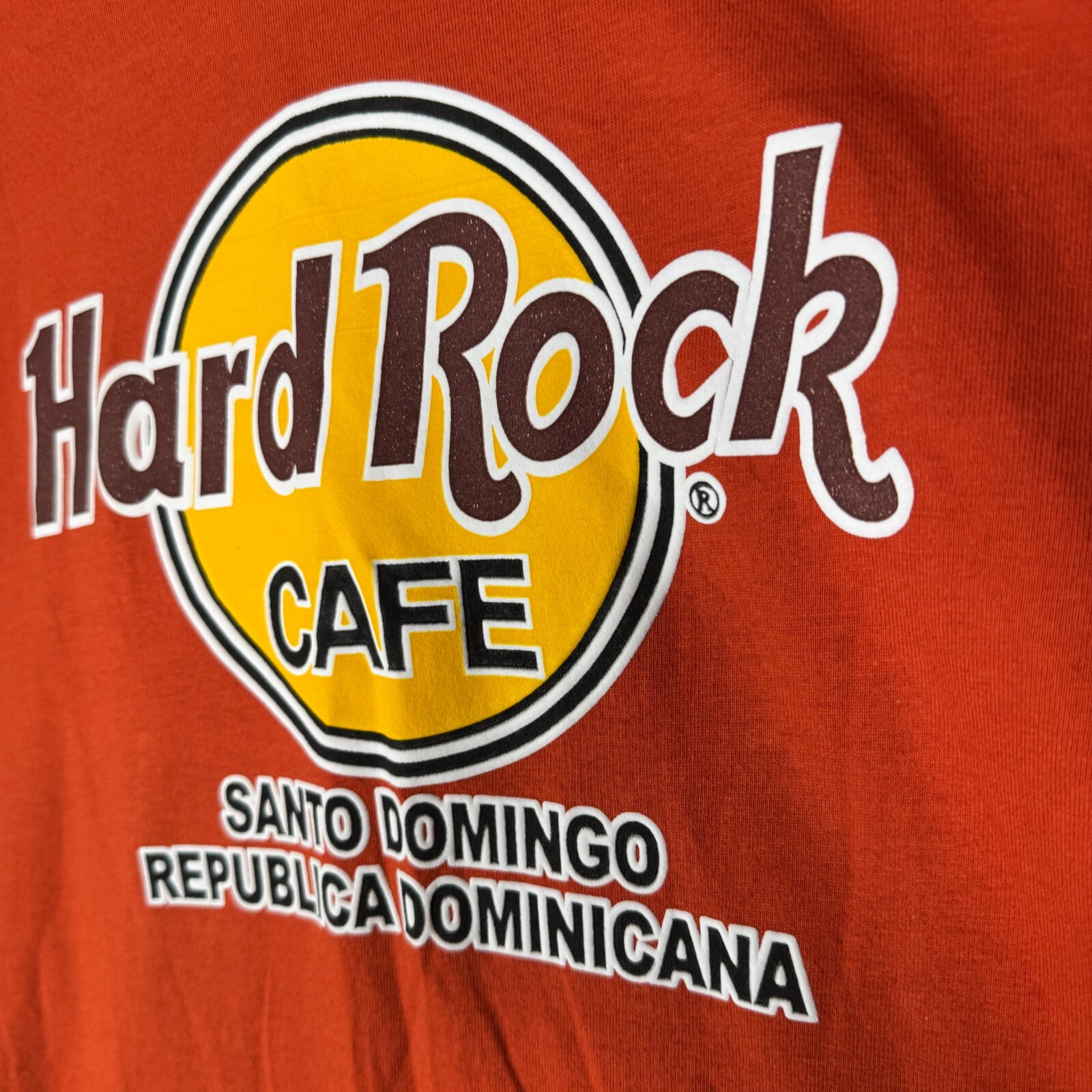 Hard Rock Cafe Santo Domingo T-Shirt Mens XXL Orange Dominican Republic gallery
