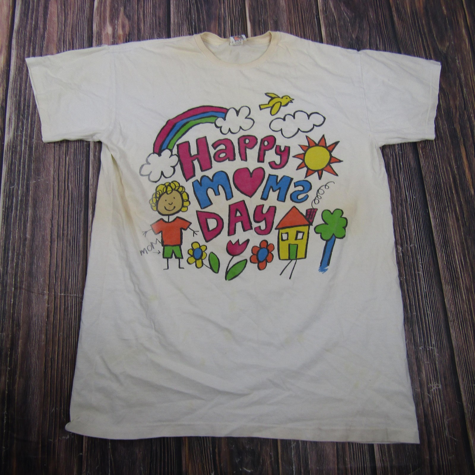 Vintage Nite Lite Happy Moms Day Shirt Mens XL Multicolor Single Stitch Tee gallery