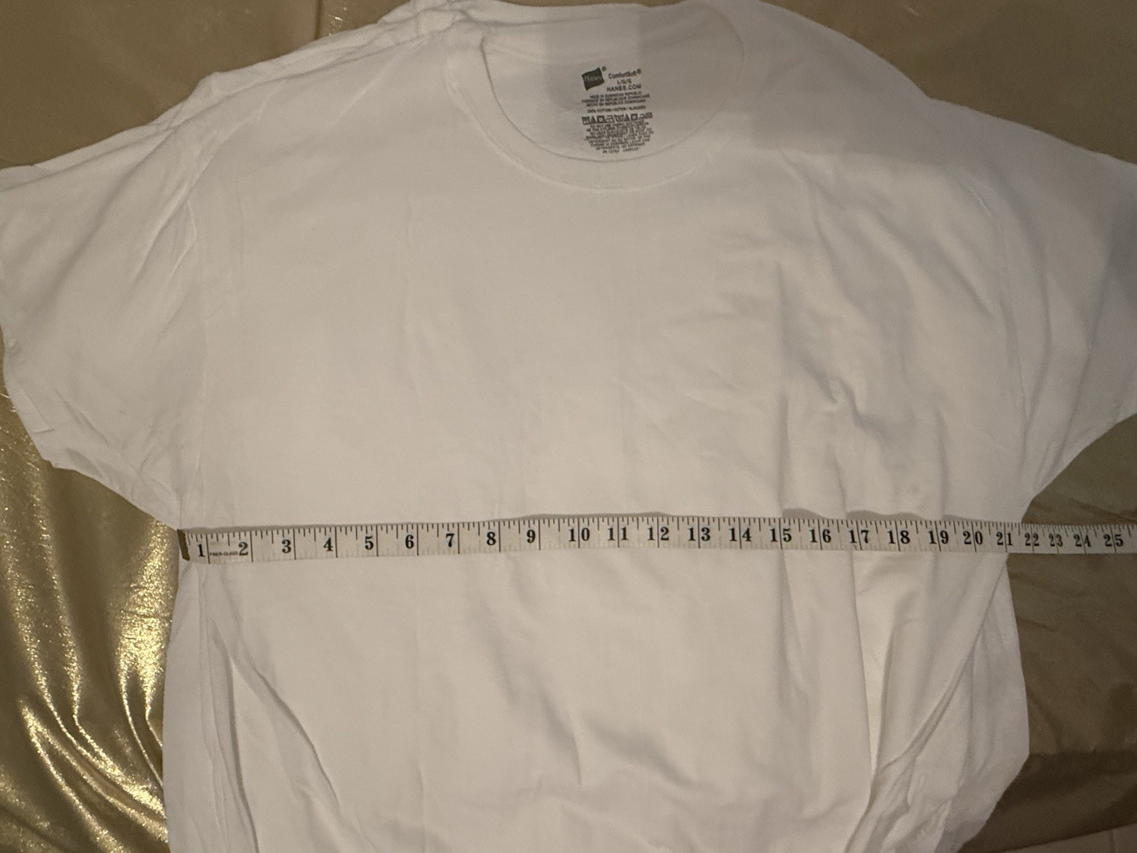 NEW Hanes 6 Pack Crew Neck 100% Cotton T Shirts White Men's Size L 42-44" gallery