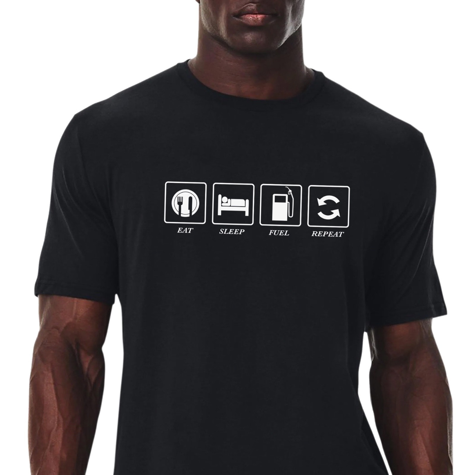 Gearhead Routine T-Shirt, Eat Sleep Fuel Repeat Tee, Gift for Petrolheads gallery