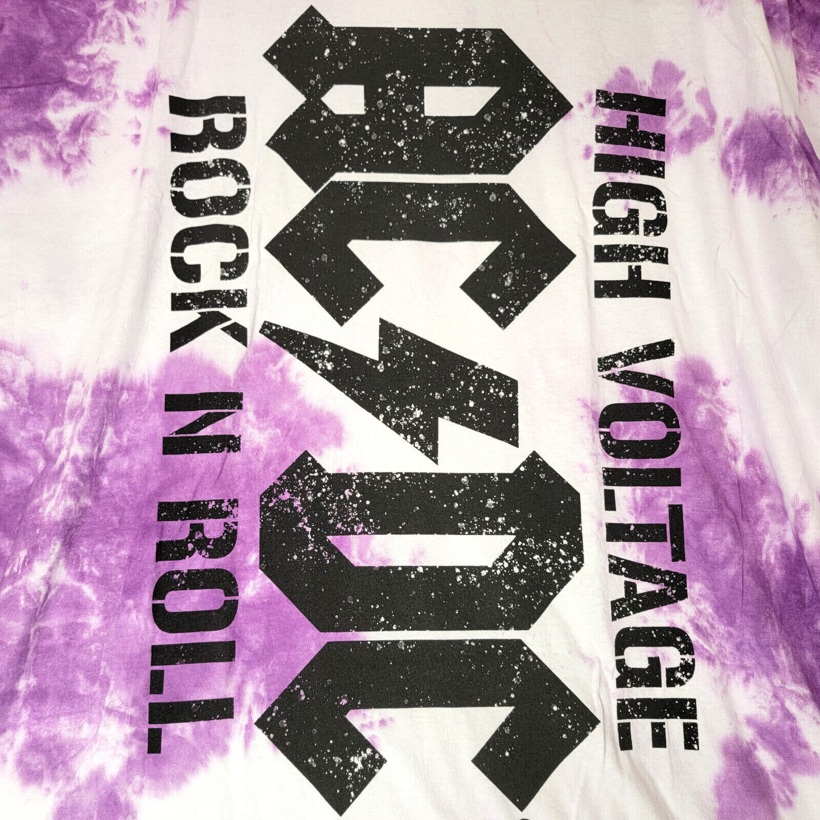 ACDC HIGH VOLTAGE Shirt Mens 2XL XXL Purple TIE DYE Casual ROCK NWT gallery