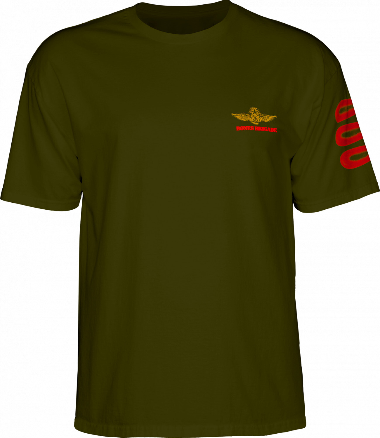 Powell Peralta BONES BRIGADE BOMBER Skateboard T Shirt MILITARY GREEN gallery