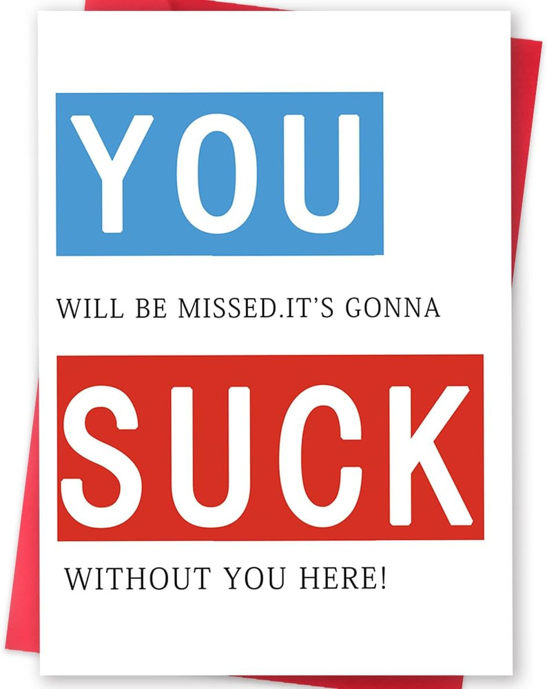 Sarcasm Leaving Definition Card for Work Bestie Friend, Rude Farewell Gifts for
