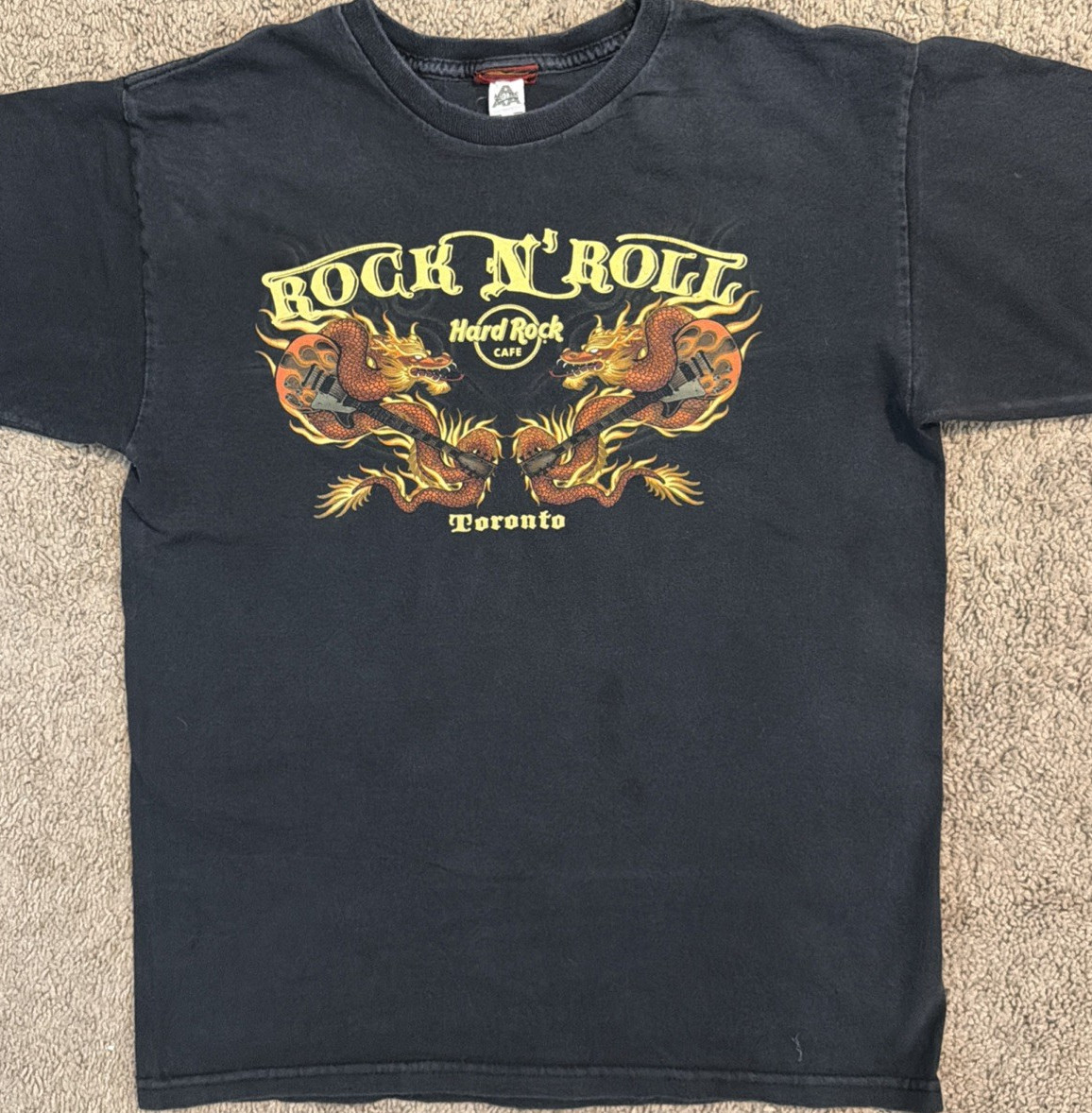 Hard Rock Cafe Toronto Rock N Roll Dragon Guitar T Shirt Black Mens Size Medium gallery