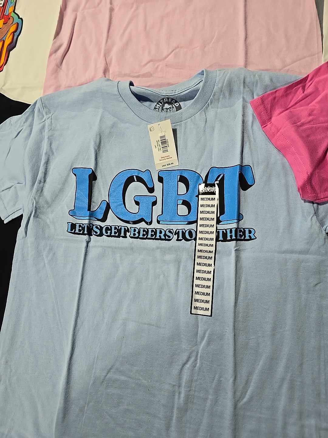 Spencer's Novelty Vulgar Graphic T-Shirt Men's Size MEDIUM 15pc Lot (HBox) gallery